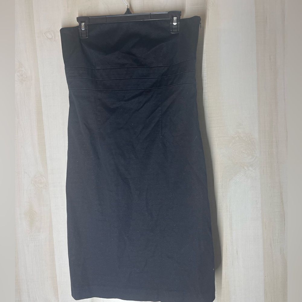 Banana Republic black‎ strapless side zip mini dress, size 10